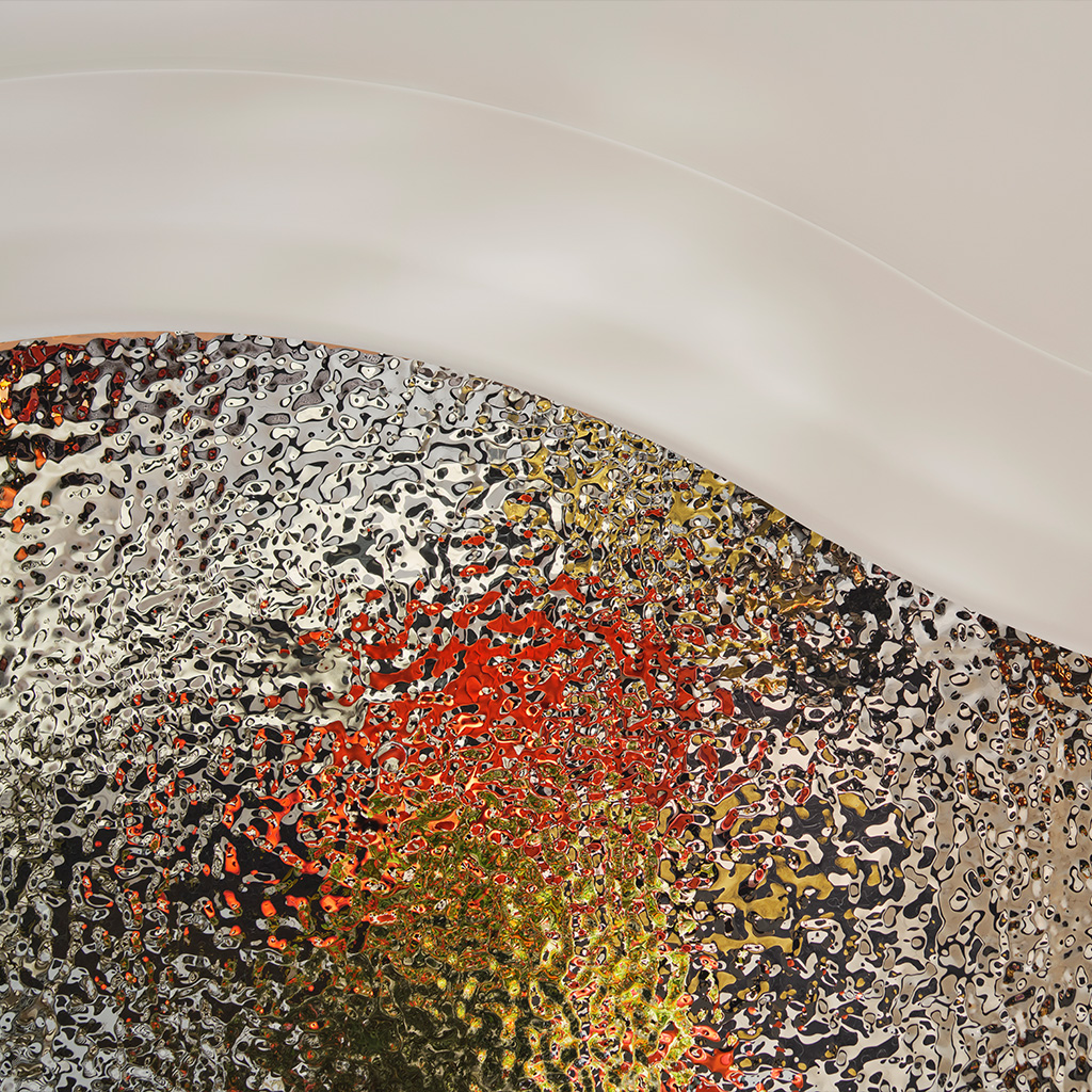 One Aldwych-ceiling detail, of metal to create a water like reflection